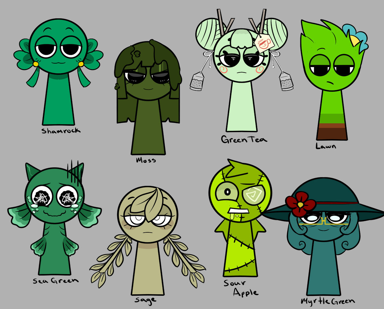 Sprunki Collection Green 2.0 - 5/8 - 5$ USD by XxDollieFluffxX on ...