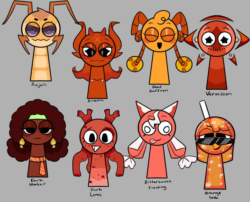 Sprunki Collection Orange 2.0 - 8/8 OPEN - 5$ USD by XxDollieFluffxX on ...