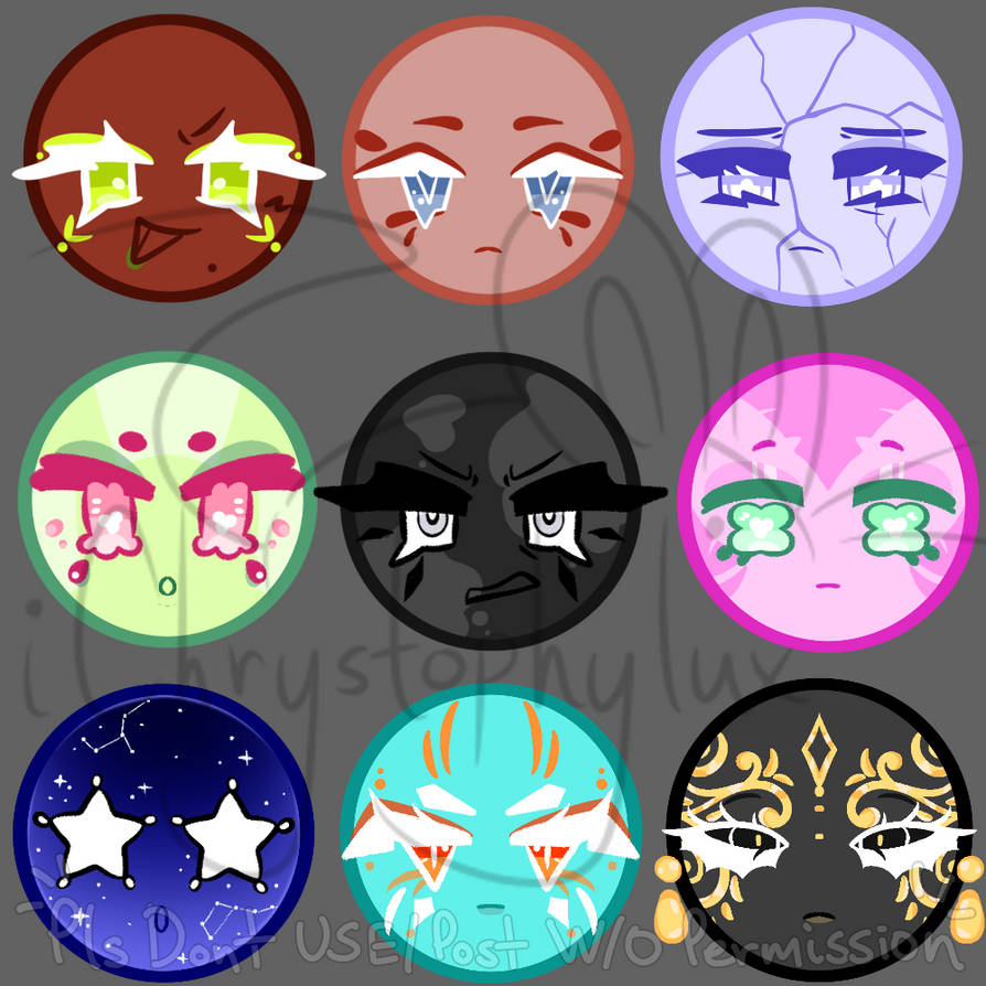 Cookieware Face Texture Cookie Face Adopts (10$ Ea.) - 5/9 Open by i-Chrystophylux on DeviantArt