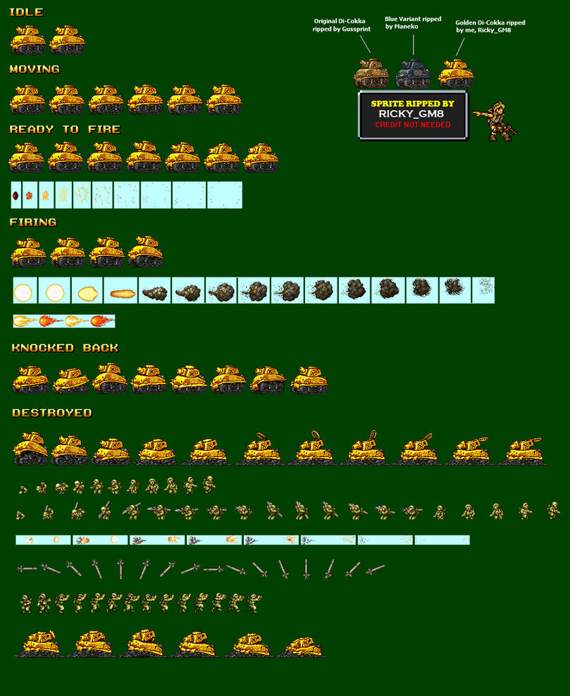 Golden Di-Cokka Sprite Sheet (Metal Slug Attack) by RickyGM8 on DeviantArt