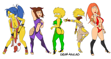 cosplay girls The Simpsons and Family Guy