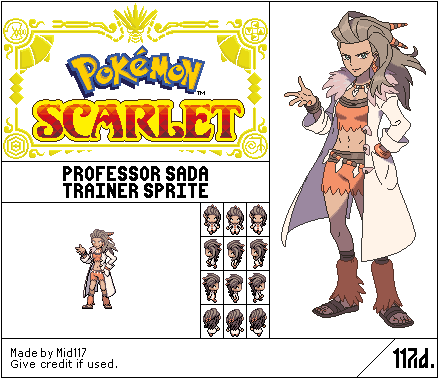 Pokemon SV - Geeta Trainer Sprites [GBA Style] by RHcks on DeviantArt