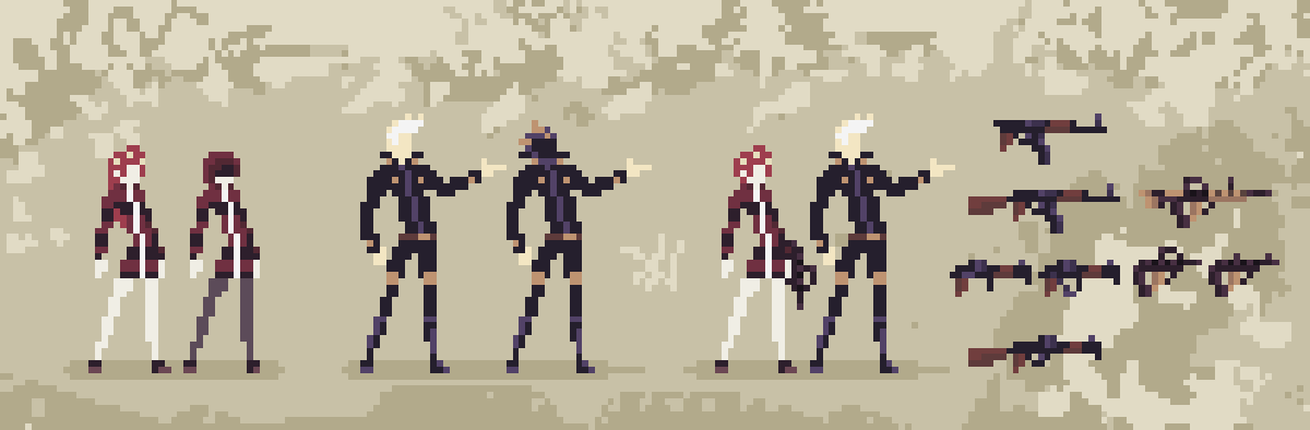 Pixel Art Cyberpunk Characters - thegameassetsmine