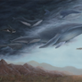 Flying Whales - Oil Painting