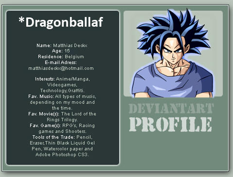 Generic Deviantart Profile DeviantART Profile 2007 by DragonballAF on DeviantArt