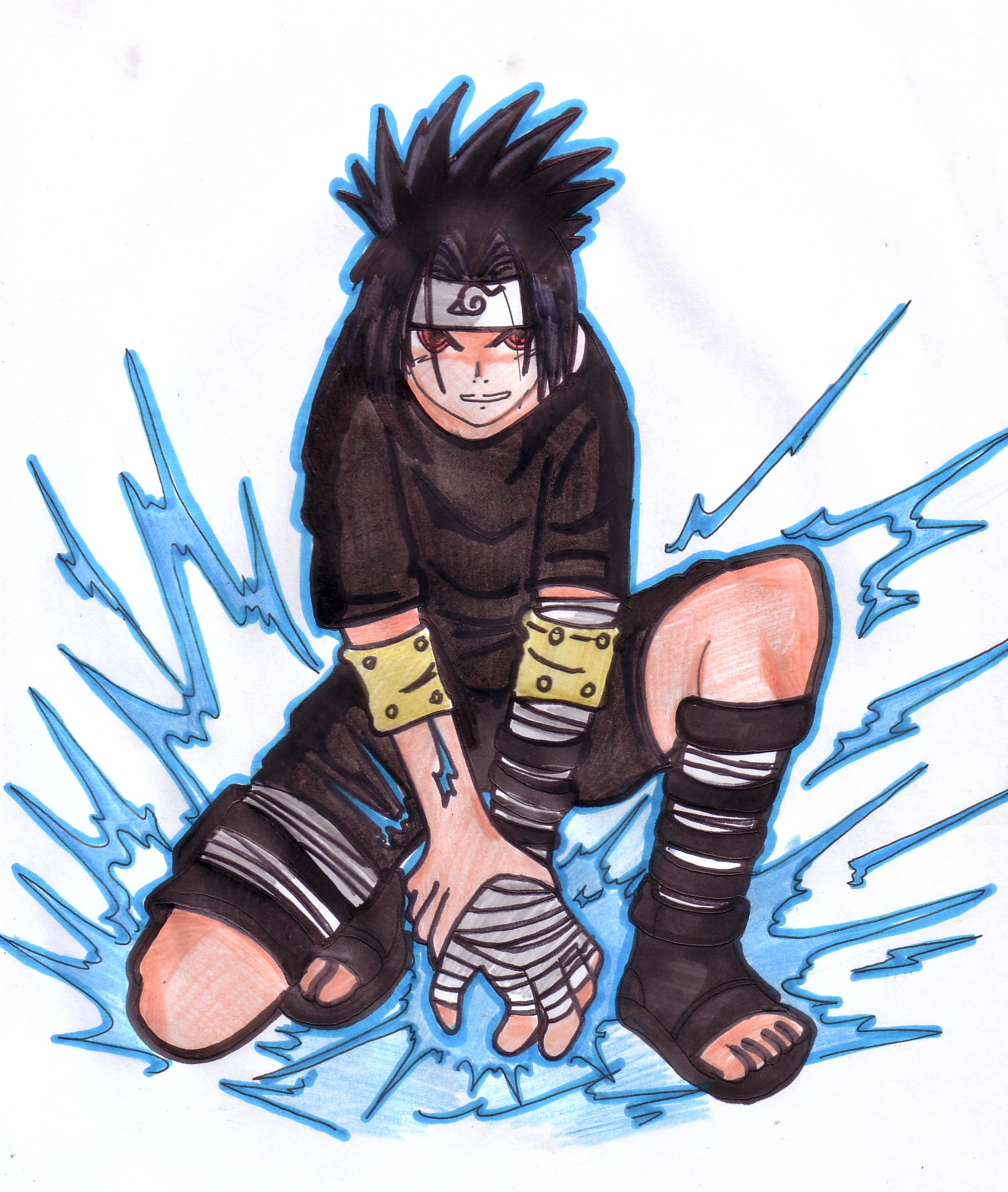 Sasuke Classico Colorido Sharingan by ADMUlielson on DeviantArt