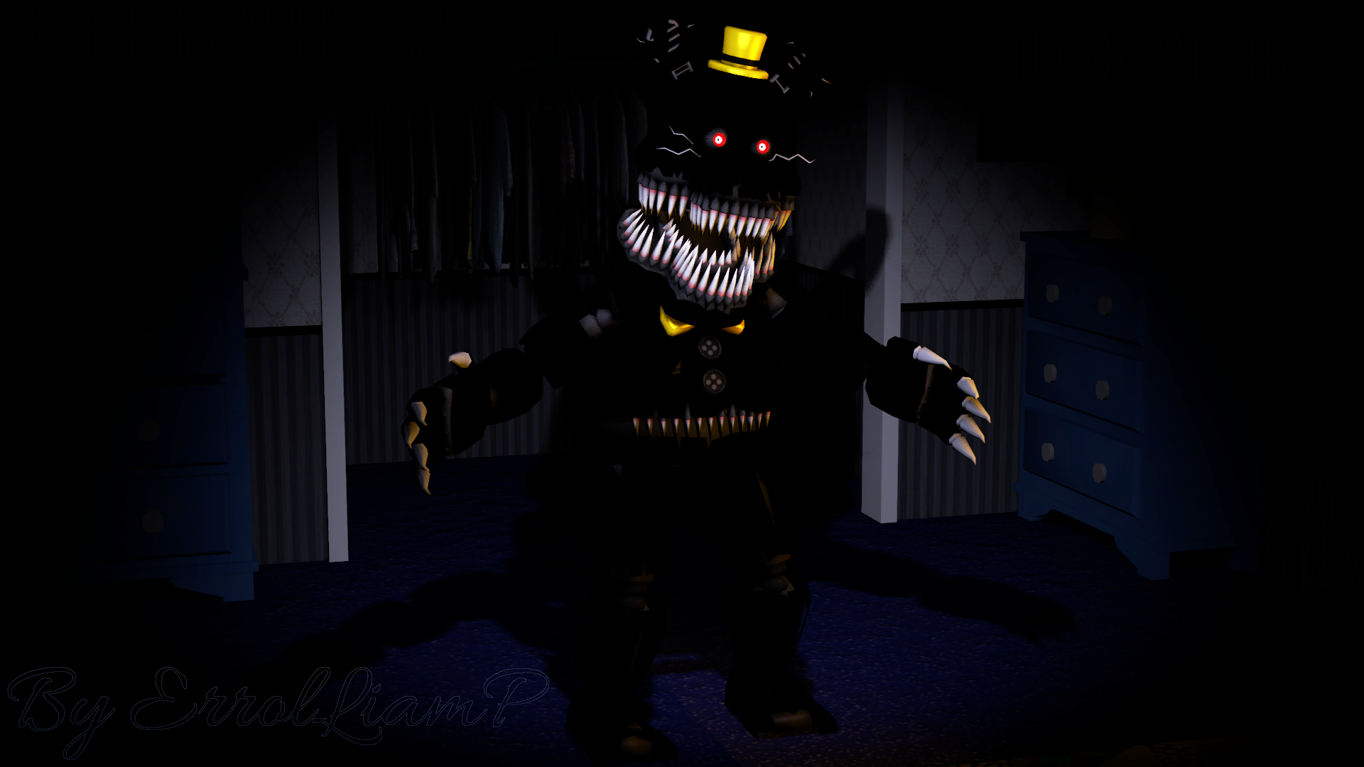 SFM Fnaf 4) Nightmare Fredbear on bed v1 by xXMrTrapXx on DeviantArt