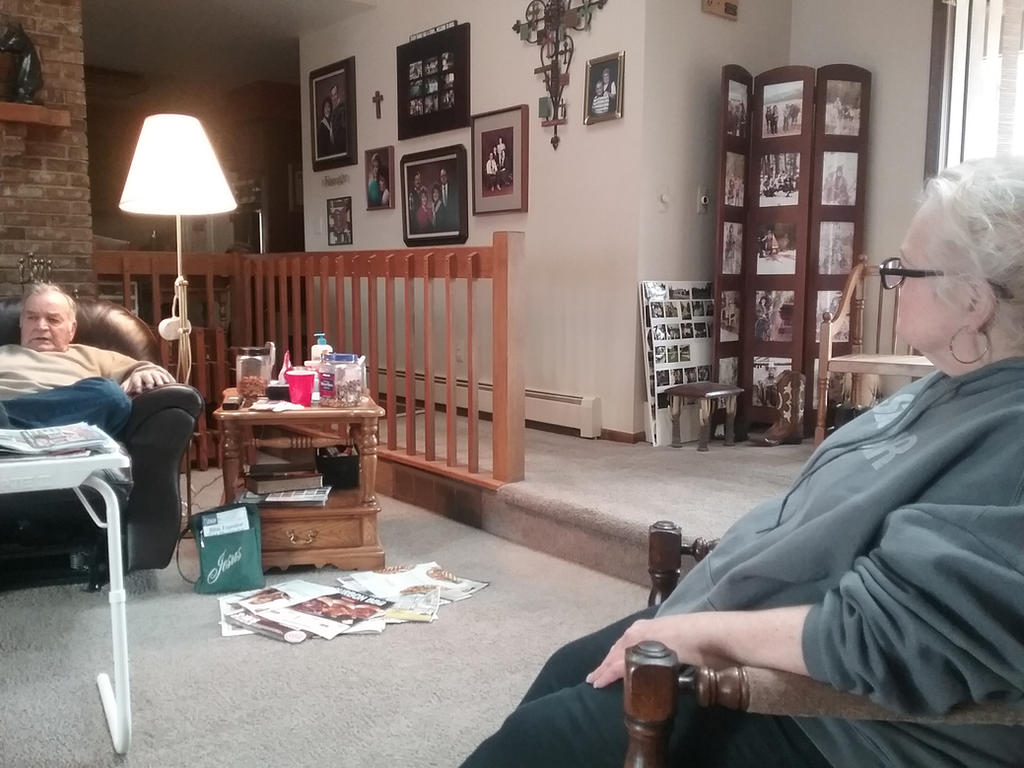 Mom and pawpaw talking