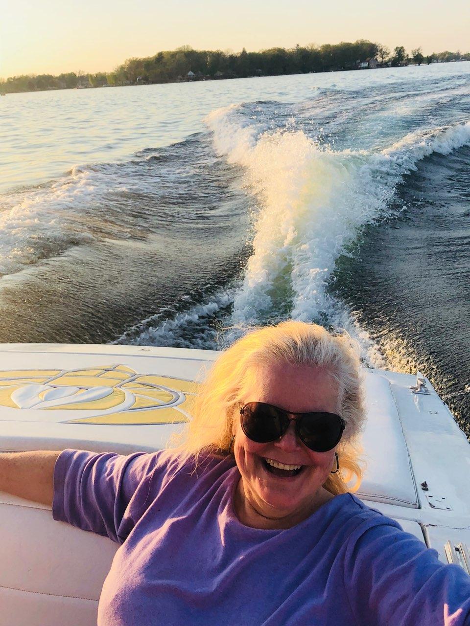 Mom on sissy's boat