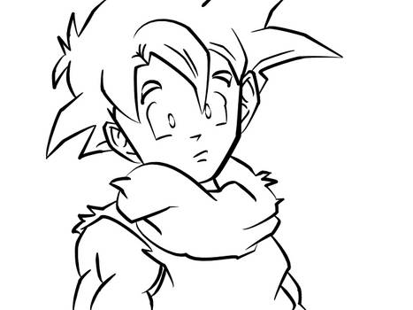 Super Saiyan Gohan Line Art