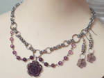 Amethyst Rose Necklace by hwkwlf