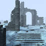 winter ruin background 1