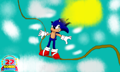 Sonic Grinding (Desktop/Anniversary Wallpaper)