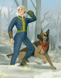 Ivy and Dogmeat [commission]