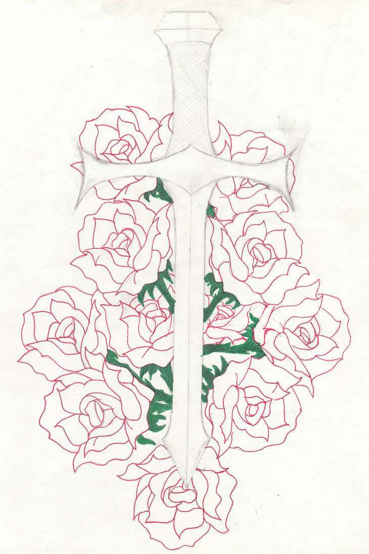 Sword With Roses Simiple Sword + roses by ivyharrison on DeviantArt