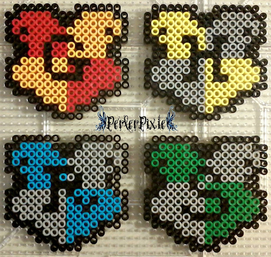 Harry Potter Perler Bead Character and House Crests Ornaments