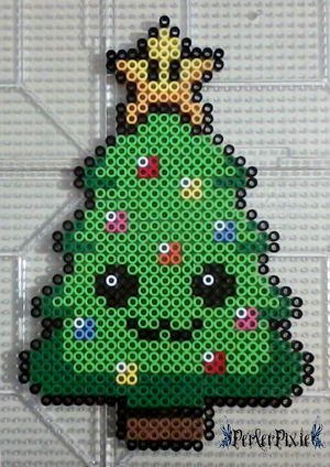 Kawaii Mario Christmas Tree by PerlerPixie