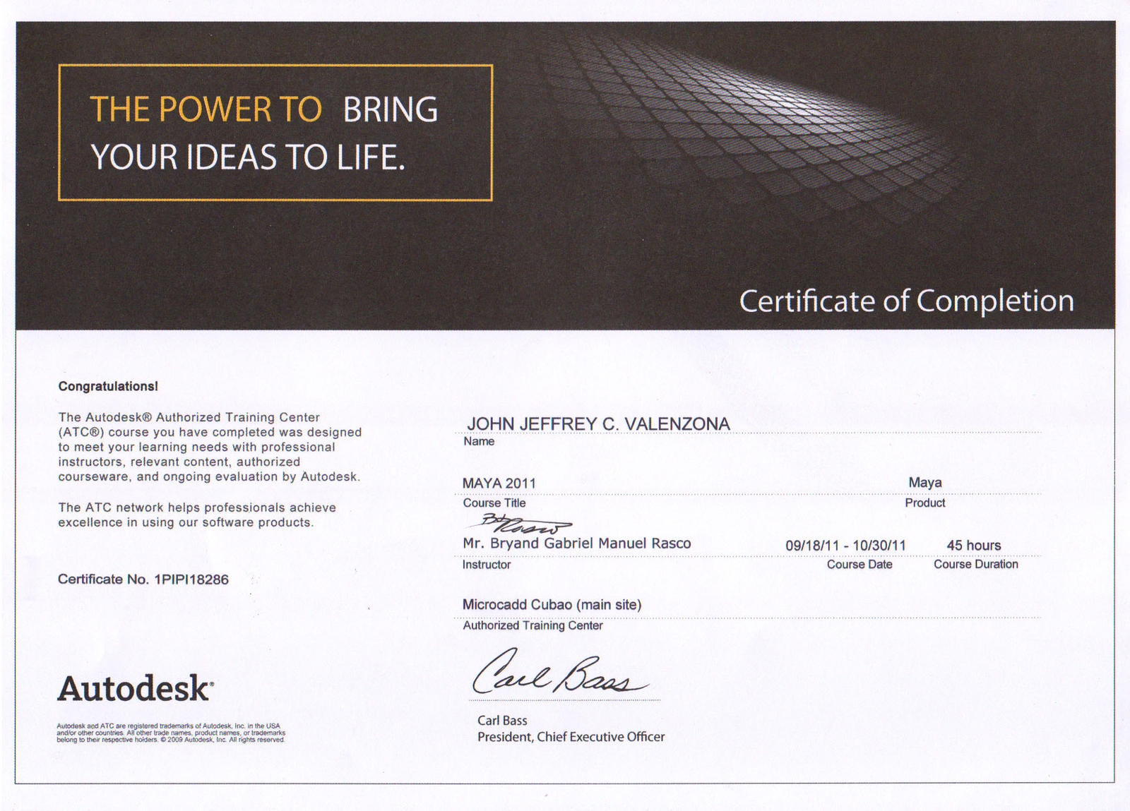 Microcadd Certificate Maya2011 by Jepoi on DeviantArt