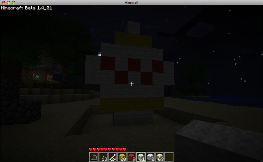 minecraft easter egg at night