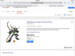 Bionicle 2016: Umarak is $100,000 on Toysrus.com??