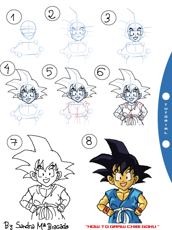 How to Draw Son Goku from Dragon Ball Z Step by Step Drawing