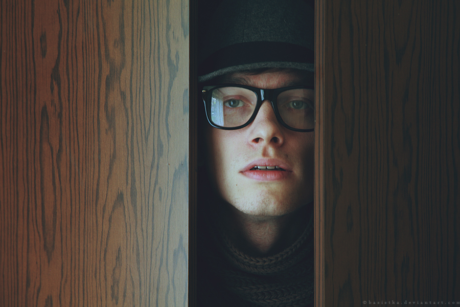 Strange man in the wardrobe