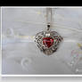 'Crystal heart' handmade sterling silver pendant
