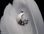 'Moon flower', handmade sterling silver pendant