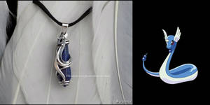 'Dragonair with Lapis lazuli', handmade pendant