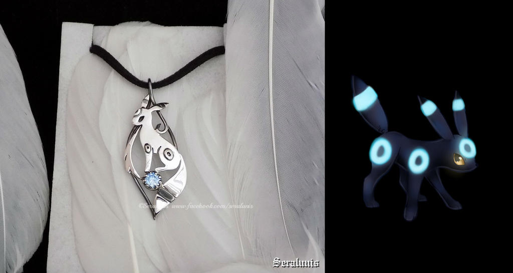 'Shiny Umbreon', sterling silver pendant