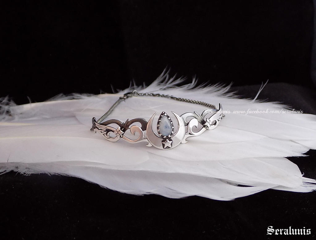 'Moon tears', handmade sterling silver bracelet by seralune on DeviantArt