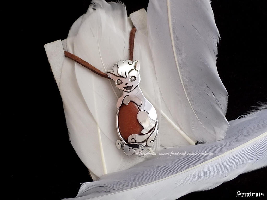 'Vulpix' handmade sterling silver pendant