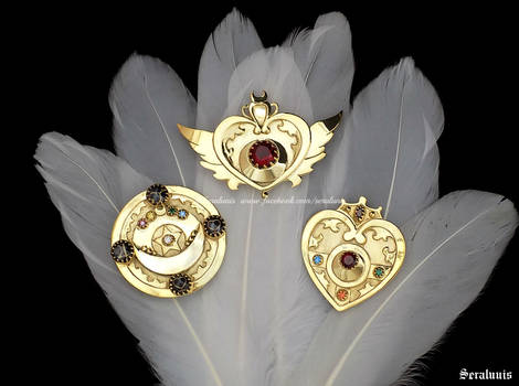 Sailor Moon handmade gold-plated brooches by me