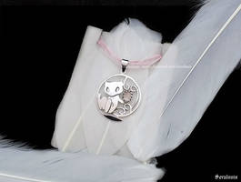 'Mew' handmade sterling silver pendant