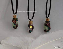 'Secret message', handmade vial pendants
