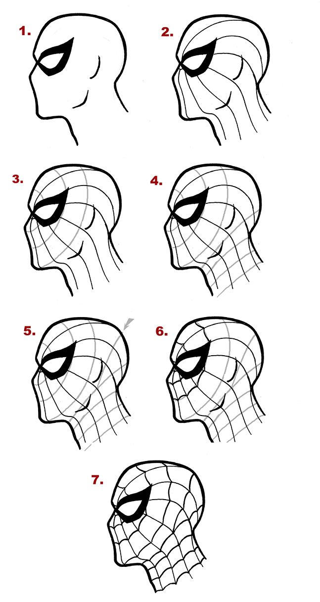 how-to-draw-Spiderman face by jasjesslink1516 on DeviantArt