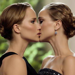 Jennifer Lawrence and Natalie portman kissing 