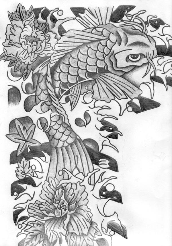 shoulder design koi fish