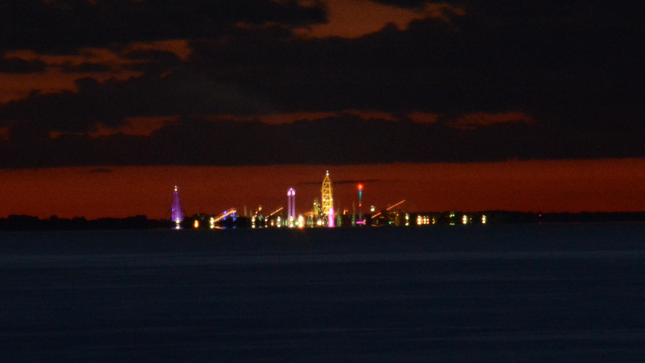 Cedar Point at night