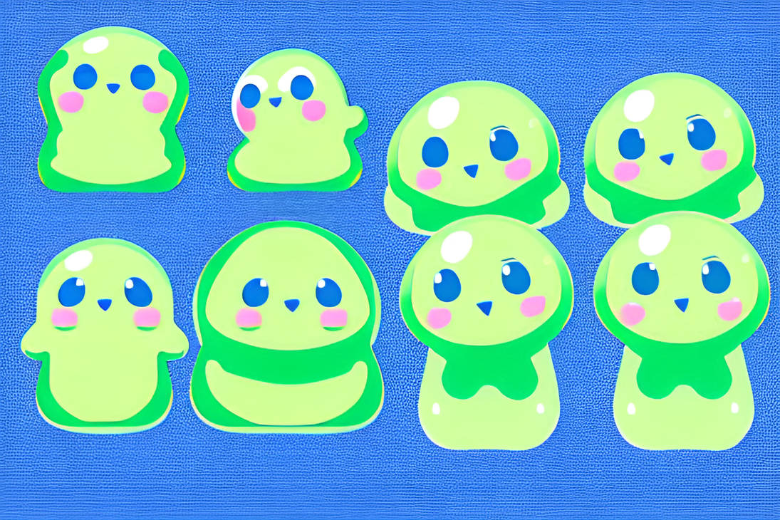 Slime Reference ImgCreator.ai cute blob of slime model sheet front by krogher22 on ...