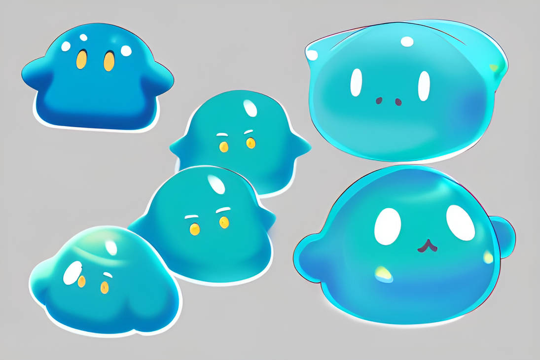 Slime Reference ImgCreator.ai cute blob of slime model sheet front by krogher22 on ...