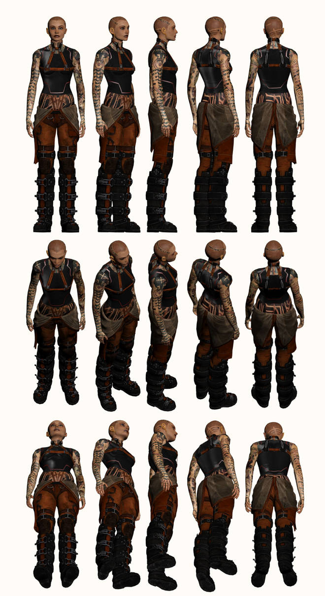 Mass Effect 2, Jack Loyalty Outfit Model Reference by Troodon80 on