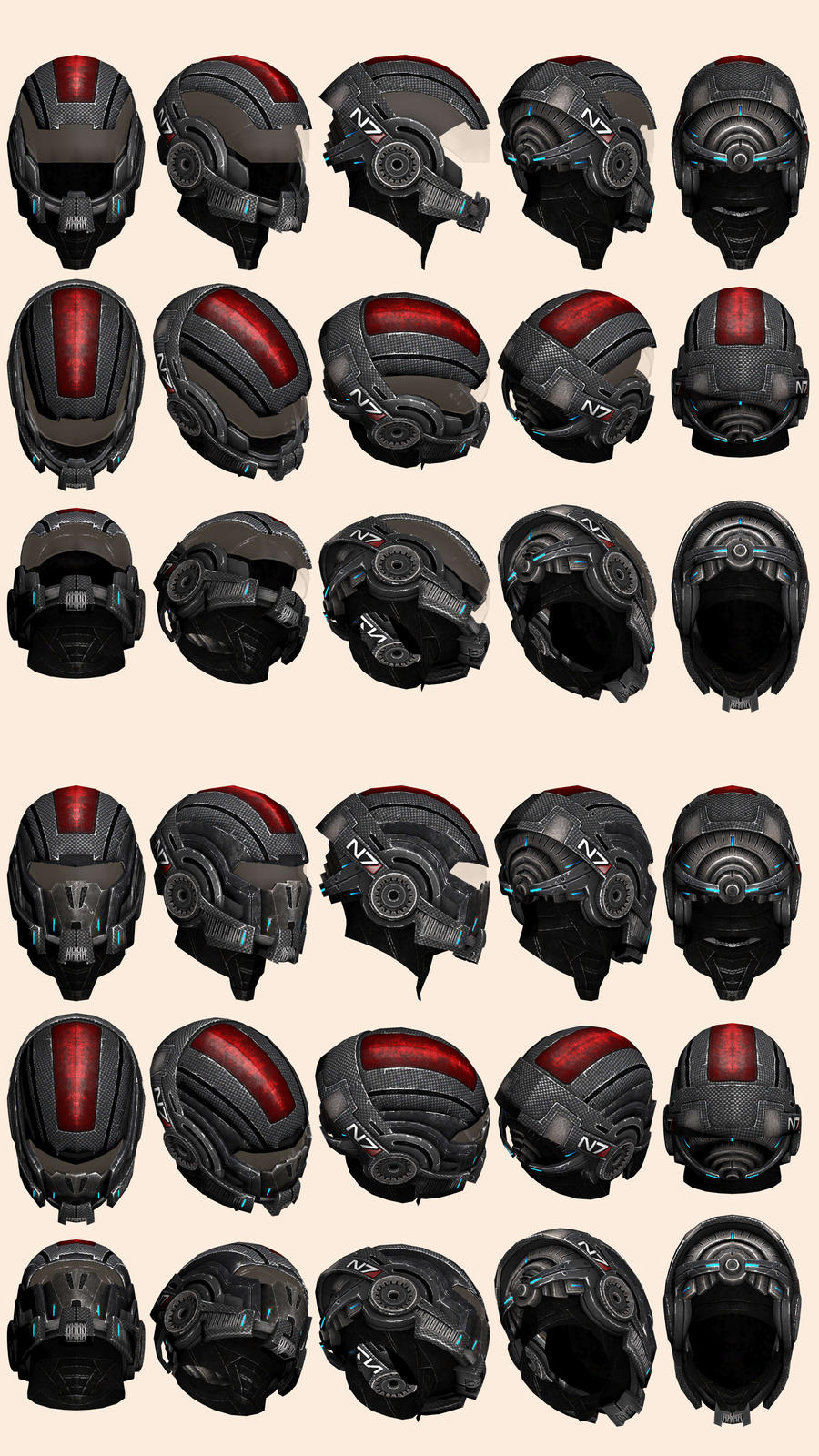 Mass Effect 2, N7 Helmet Model Reference by Troodon80 on DeviantArt