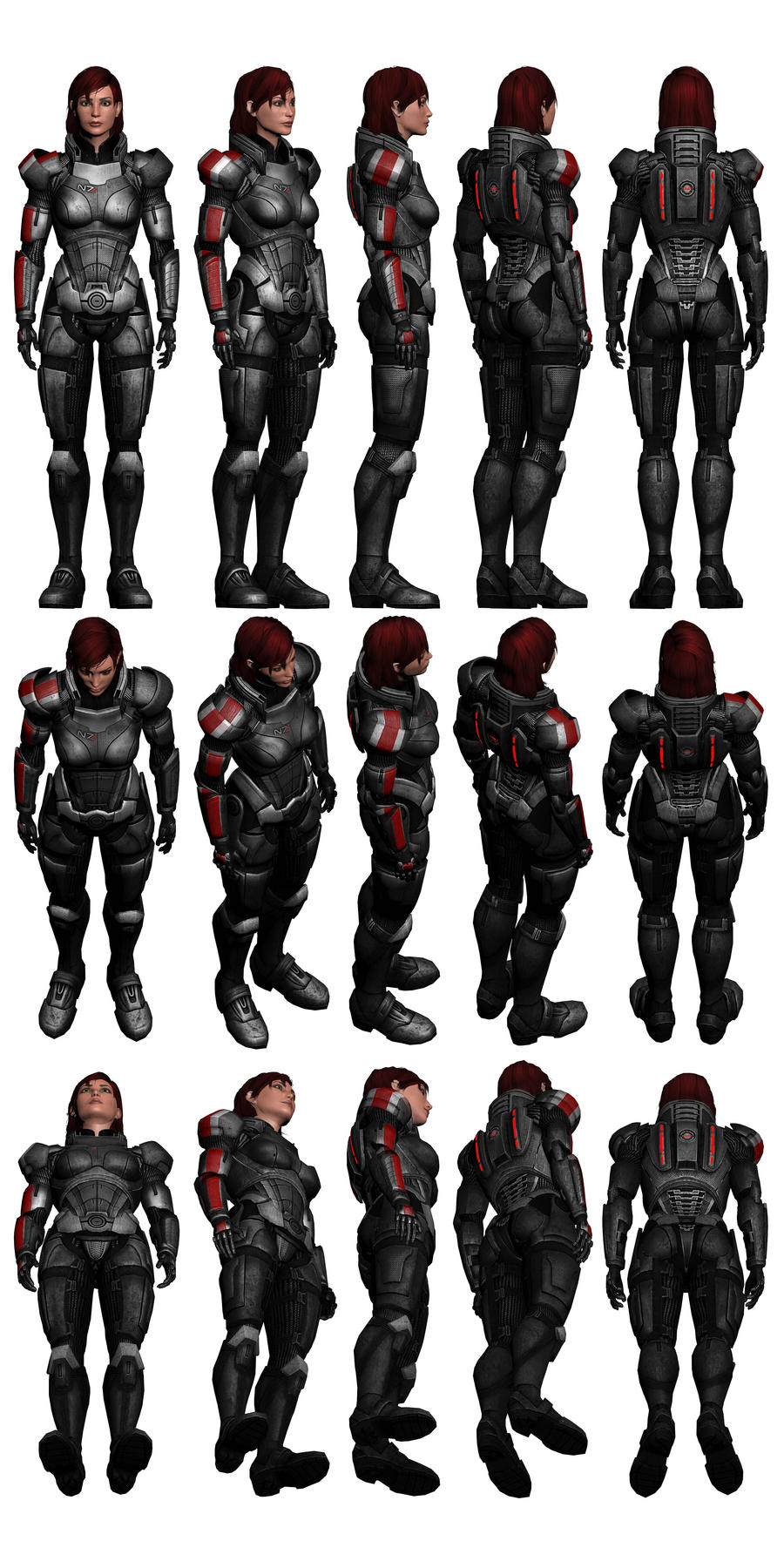 Mass Effect 3, Female Shepard N7 Armour Reference.