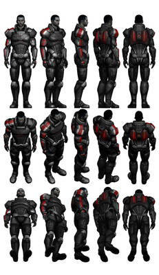 Mass Effect 3, Male Shepard N7 Armour Reference.