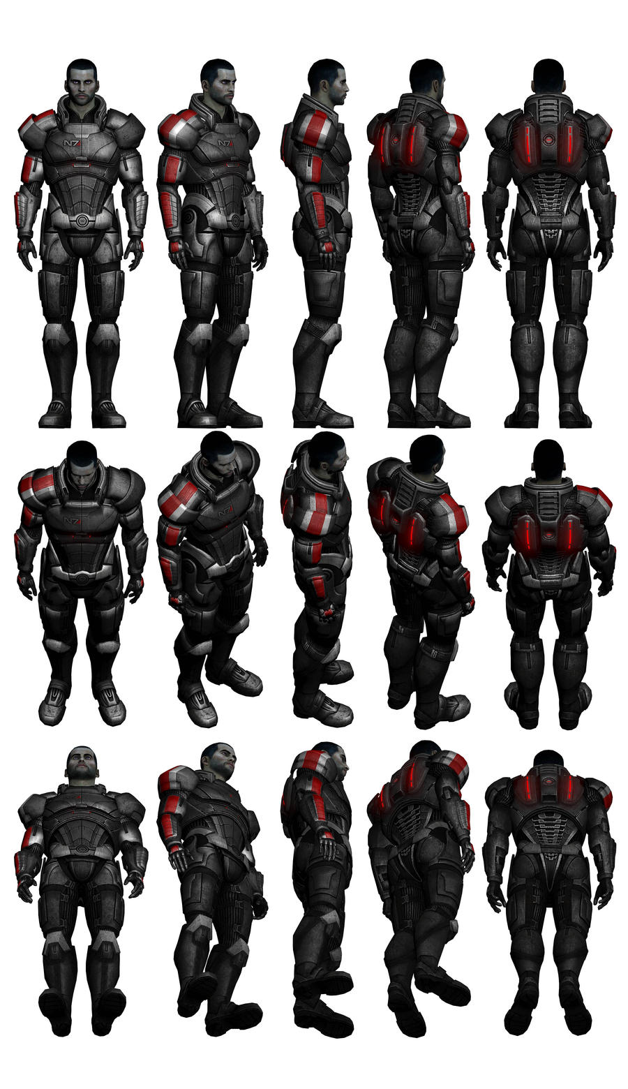 Mass Effect 3, Male Shepard N7 Armour Reference. by Troodon80 on DeviantArt