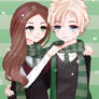 [Commission] Slytherin couple for @blossomfalle