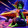 Blenke and Sweet Fox in Space