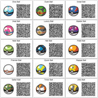 All Pokeballs Qrcodes Patterns for ACNL