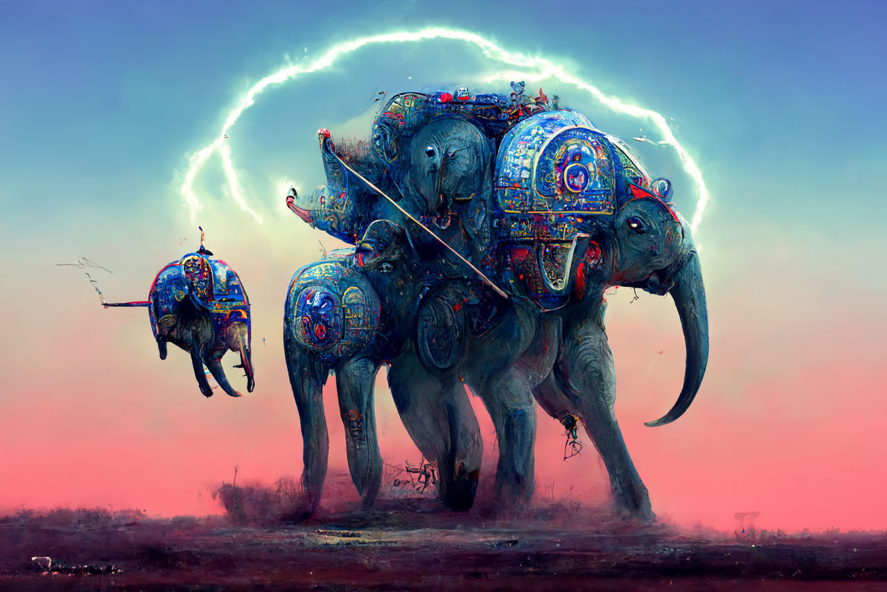 Ancient Psychic Tandem War Elephant by toxicsquall on DeviantArt